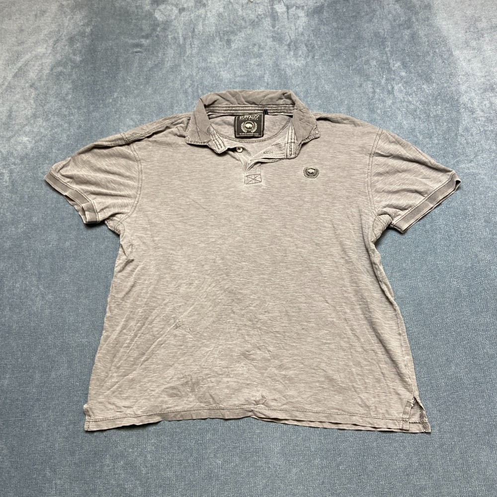 Buffalo David Bitton Polo Shirt Mens M Gray Golf Tennis Performance Outdoor